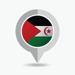 Western Sahara Location Pin Icon Vector Illustration