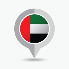 United Arab Emirates Location Pin Icon Vector Illustration