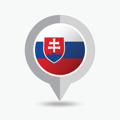 Slovakia Location Pin Icon Vector Illustration