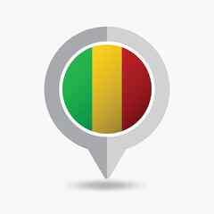 Mali Location Pin Icon Vector Illustration