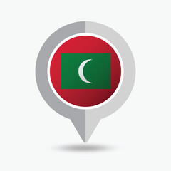 Obraz premium Maldives Location Pin Icon Vector Illustration