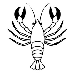 Obraz premium detailed illustration of a lobster in black and white.