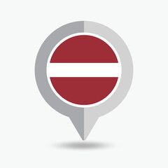 Latvia Location Pin Icon Vector Illustration