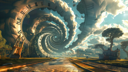 Time loop concept Generative AI