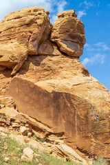 Petroglyphs in Dinosaur National Monument in Colorado and Utah in the spring