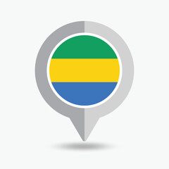 Gabon Location Pin Icon Vector Illustration