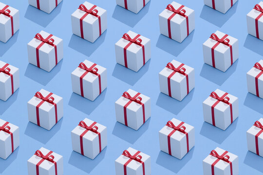 Pattern background with gift boxes.