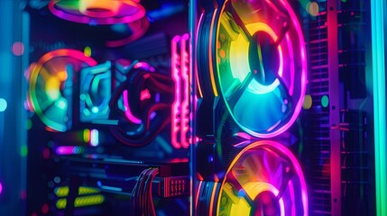 A gaming computer with RGB LED lighting - 16