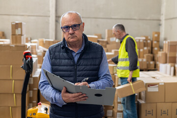 Business portrait of a warehouse supervisor