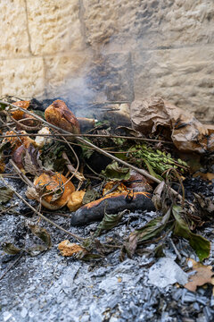 Chametz Purge Before Pesach. Passover Chametz Burning Ritual.