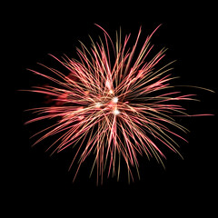 Colorful fireworks display for fourth of July