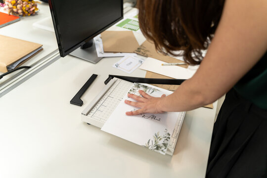 Wedding planner working in her office