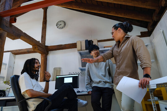 Group of coworkers in startup office