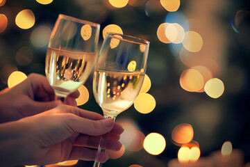 Toasting with wine glasses during festive   occasion