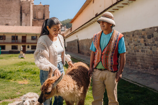 Tourist an Local Tour Guide in Peru