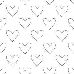 Black outline hearts repeating pattern