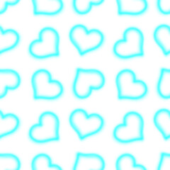 Blue blurred heart outline repeating pattern