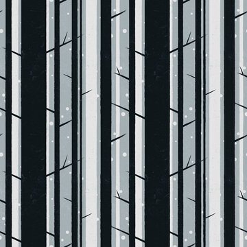 Abstract illustration background with forest in winter