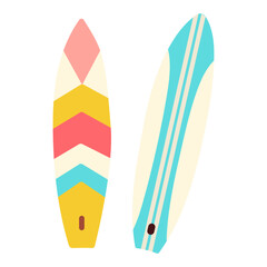 Summer Waves: Stylized Surfboard Duo in Pastel