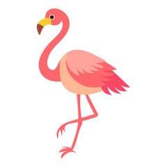 Playful Pink Flamingo: A Friendly Bird Illustration