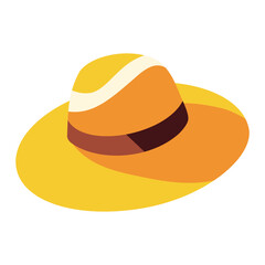 Summer Elegance: Stylized Fedora Hat Illustration