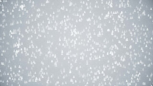 Social Connecting People. Interacting Friends, Colleagues in a Social Network. White background. Looped video.