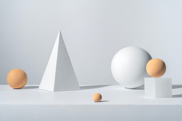 White Cone And Various Spheres