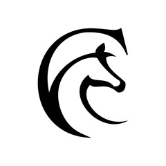 Obraz premium Initial letter C image of an horse