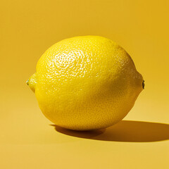 lemon against yellow background