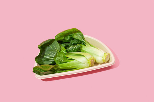 shanghai bok choys in a paper container