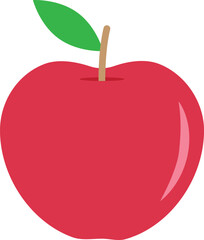 Red apple fresh fruit icon cartoon style.