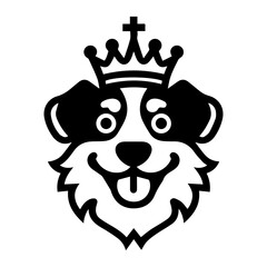 Royal Pets logo or modern line icon. Vector line art and icon design with bold outline. Black and white Pixel Perfect minimalistic symbol isolate white background. Creative logotype