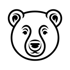 Gourmand Bear logo or modern line icon. Vector line art and icon design with bold outline. Black and white Pixel Perfect minimalistic symbol isolate white background. Creative logotype