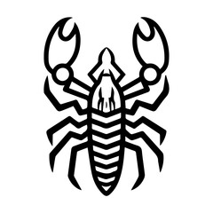 Scorpion Geometric logo or modern line icon. Vector line art and icon design with bold outline. Black and white Pixel Perfect minimalistic symbol isolate white background. Creative logotype