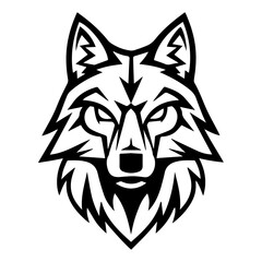 Wolf Tribal Ornament logo or modern line icon. Vector line art and icon design with bold outline. Black and white Pixel Perfect minimalistic symbol isolate white background. Creative logotype
