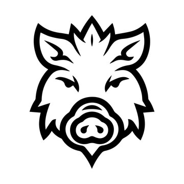 recommend clip art: Boar logo or modern line icon. Vector line art and icon design with bold outline. Black and white Pixel Perfect minimalistic symbol isolate white background. Creative logotype