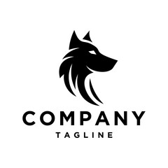 Wolf fox head abstract logo vector