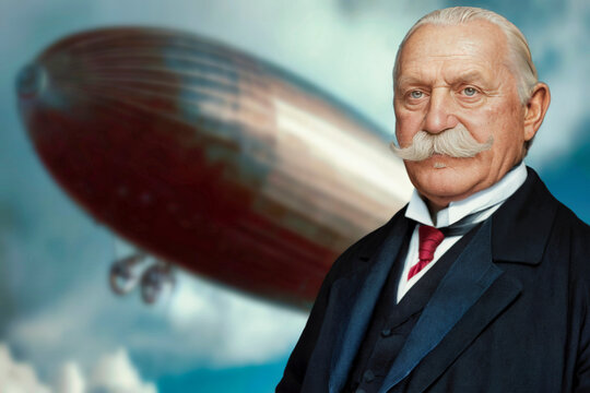 Ferdinand von Zeppelin (1838-1917) was a German general and airship pioneer, he is best known for designing and developing the rigid airships known as Zeppelins