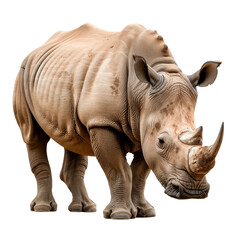 Obraz premium Big african rhino. Isolated on transparent background.