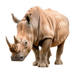 Fototapeta premium Big african rhino. Isolated on transparent background.