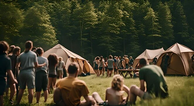 People at a summer camp.