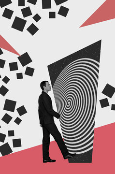A man enters a portal to another dimension