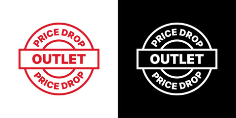 Fototapeta premium price drop outlet set sale red and black stamp