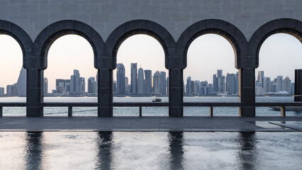 The Panoramic skyline of Doha, Qatar