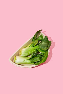 paper container with some shanghai bok choys