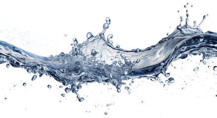 water splash with little bubbles isolated on clear png background, liquid flowing in form of wave. png