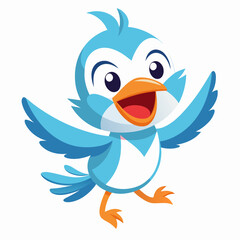 bird mascot cartoon in vector illustration, white background