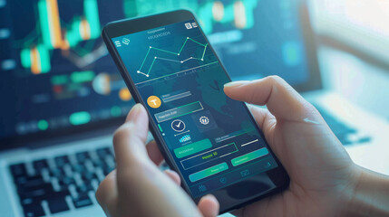 Analyzing stock market trends on a mobile app