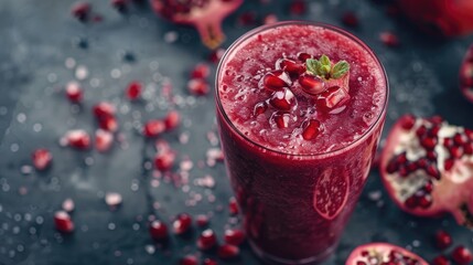 Pomegranate juice blended with pomegranate seeds