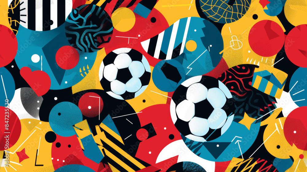 Wall mural football 2024 in germany pattern background